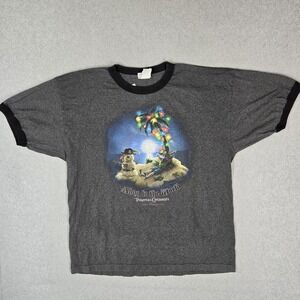 VINTAGE Walt Disney World Men Shirt 2XL Gray Ringer Pirates Of The Caribbean